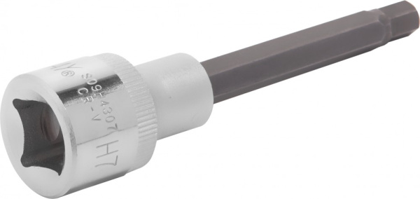 S09H4307 Насадка торцевая 1/2"DR с вставкой-битой шестигранной, H7, 100 мм