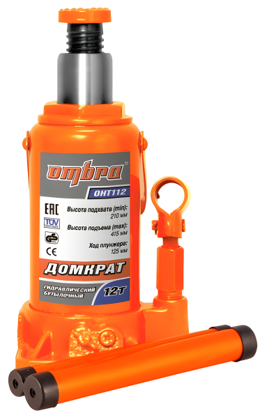 Домкрат бутылочный гидравлический Ombra OHT112 (12т)