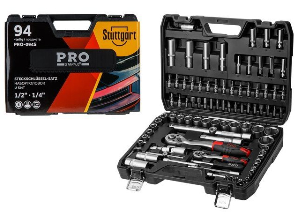 Набор головок и бит 94пр. 1/4",1/2" PRO STARTUL STUTTGART (PRO-094S)