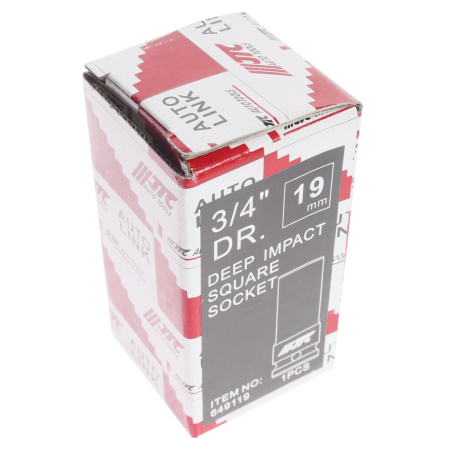 Головка торцевая 4-х гранная ударная глубокая JTC-649119 (квадрат, 3/4", 19 мм, L=90 мм)
