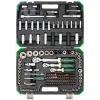 Набор инструментов 150+6пр.1/4''3/8''1/2''(6-гр.)(4-36мм, 3/8'':10-19мм 12гр., 1/2'':27,30,32,36-12гр.)+(биты 5/16'':М6,8,10,12,14, гибкий удлинитель 1/4'')