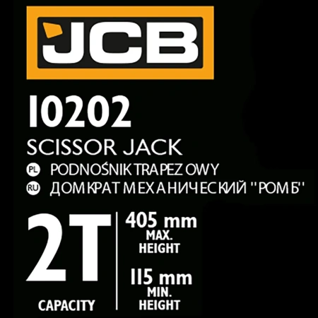 Домкрат механический ''ромб''2т (H min 115мм, H max 405мм, длина в слож. виде 400мм) в водоотталк.чехле с рукояткой 390мм