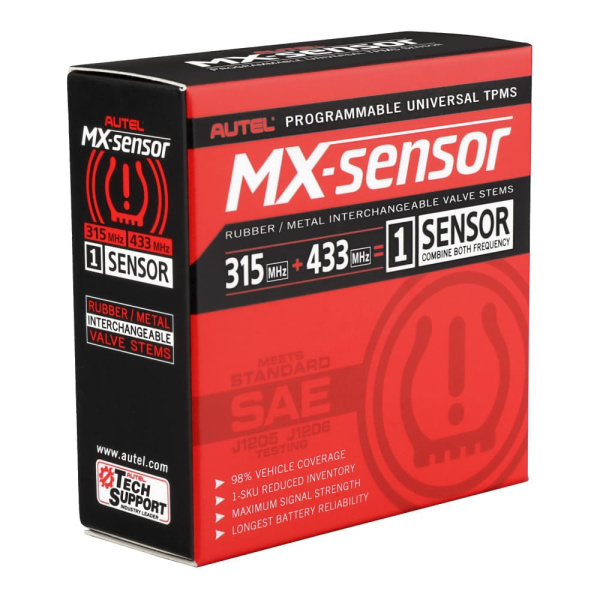 Датчик TPMS Autel MX-1 433МГц+315МГц, быстрофиксируемый, металл., серебристый, 60 шт.