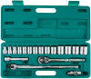 Набор головок торцевых дюймовых S05H4219S, 1/2"DR, SAE 3/8"--1-1/4", 19 предметов