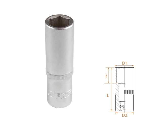 Головка торцевая глубокая шестигранная 1/2" 15 мм AFFIX AF00140015