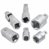 Набор адаптеров 6пр(3/8''(F)x1/2''(M),1/2''(F)x3/8''(M),1/2''(F)x3/4''(M),3/4''(F)x1/2''(M),удлинитель 125мм, кардан 1/2''),в ложементе