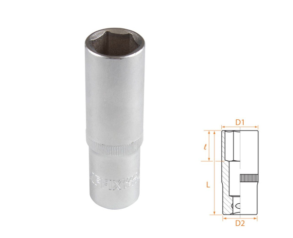 Головка торцевая глубокая шестигранная 1/2" 17 мм AFFIX AF00140017