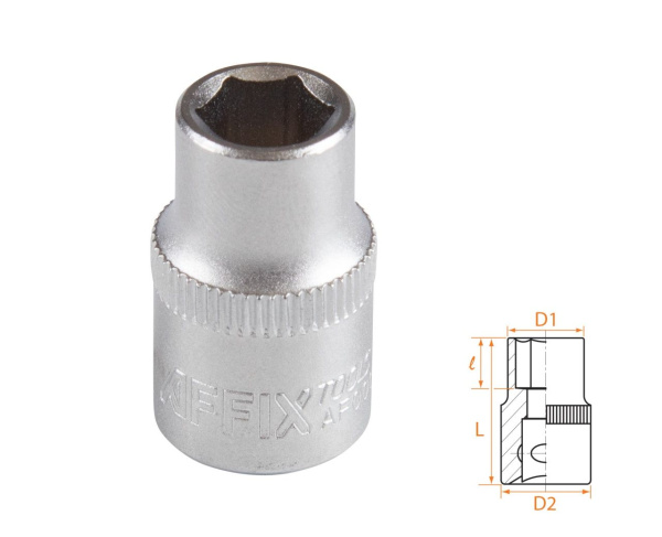 Головка торцевая стандартная шестигранная 3/8" 9 мм AFFIX AF00030009
