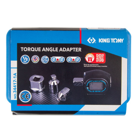 KING TONY Динамометрический адаптер серии "DIGITAL", 1/2", 40-200 Нм, 4 предмета, кейс