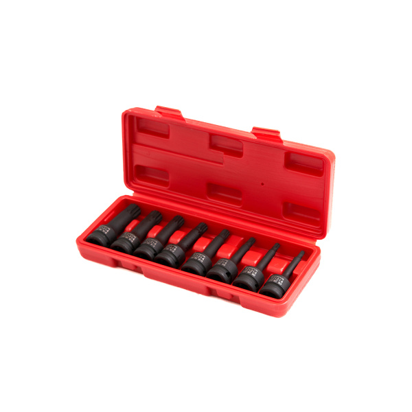 Набор головок ударных ROSSVIK ST243 1/2", Spline M5-M18, 8 предметов
