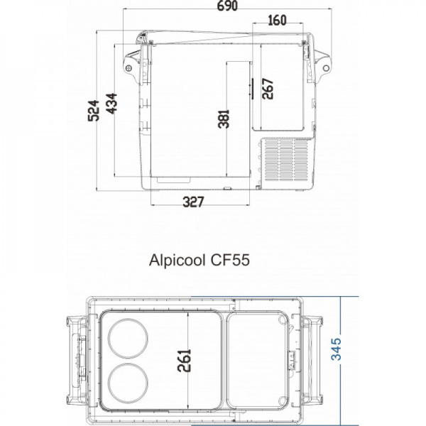 Автохолодильник Alpicool CF55 (12/24)