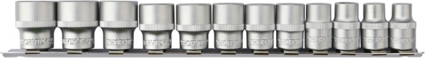 Набор головок торцевых Thorvik S12S1112SM (3/8"DR на держателе, 8-19 мм, 12 предметов)
