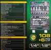 Набор инструментов 108+6пр. 1/4''1/2''6pt