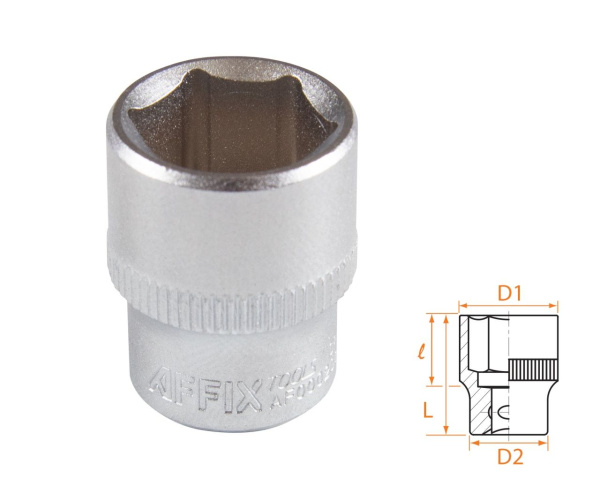 Головка торцевая стандартная шестигранная 1/4" 14 мм AFFIX AF00020014