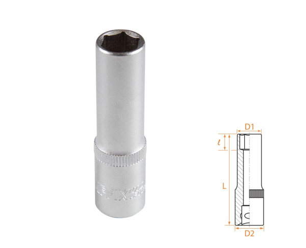Головка торцевая глубокая шестигранная 3/8" 11 мм AFFIX AF00130011