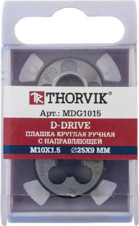 Плашка D-DRIVE MDG61 круглая ручная с направляющей в наборе М6х1.0, HSS, Ф25х9 мм