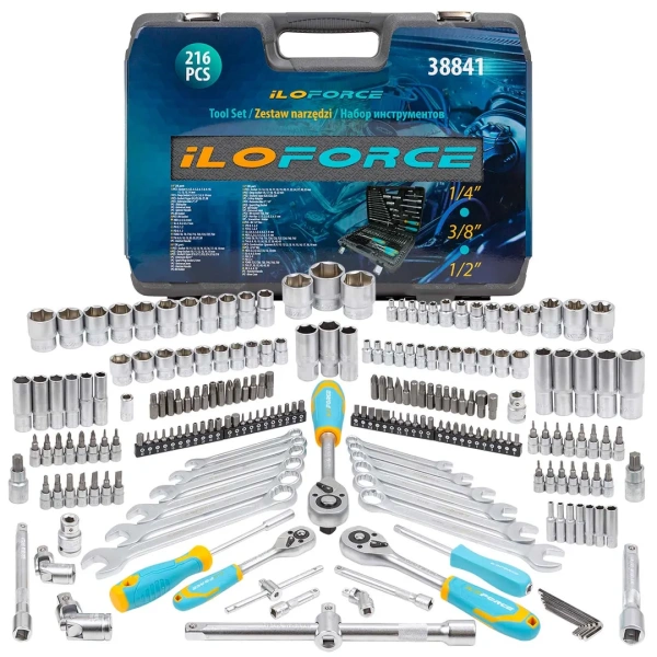Набор инструментов 216пр. 1/4''3/8''1/2''(6гр, 12гр)