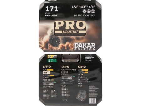 Набор головок и бит 171пр. 1/4",3/8",1/2" PRO STARTUL DAKAR (PRO-171DK)