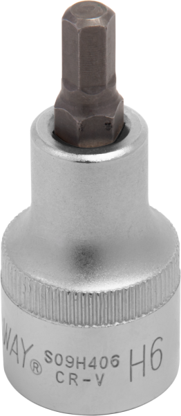 S09H406 Насадка торцевая 1/2"DR с вставкой-битой шестигранной, H6, 55 мм