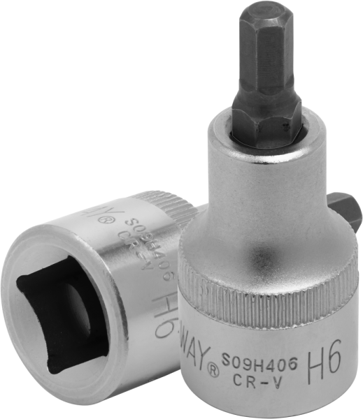 S09H406 Насадка торцевая 1/2"DR с вставкой-битой шестигранной, H6, 55 мм