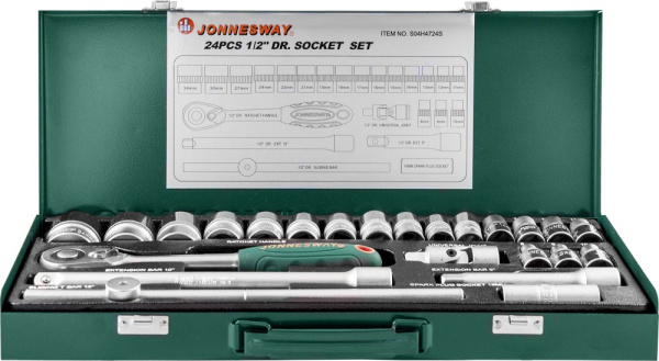 Набор головок торцевых S04H4724S, 1/2"DR, 8-34 мм, 24 предмета