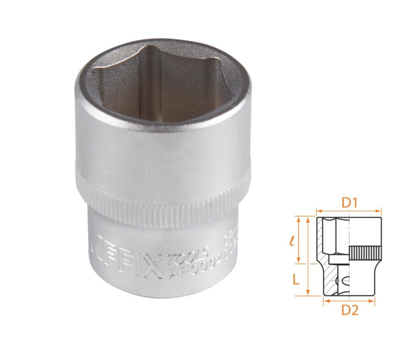 Головка торцевая стандартная шестигранная 1/2" 23 мм AFFIX AF00040023