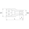 Licota E208 Головка торцевая 1/4" E8