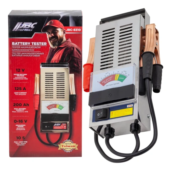 Тестер аккумуляторных батарей аналоговый 12V, 125A, 200Ah