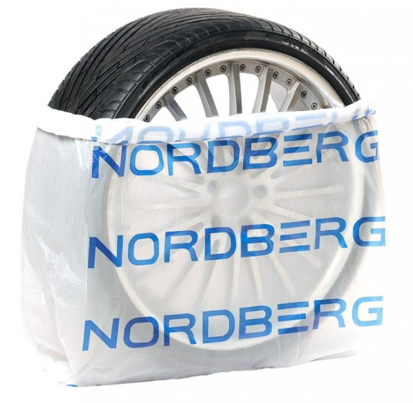 Пакеты для шин 100 шт ПНД 110х110 см 15 мкм белый с логотипом NORDBERG NTSB1115W