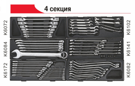 Тележка инструментальная JTC-5641 с набором инструментов JTC-496 (8 секций, 496 предметов)