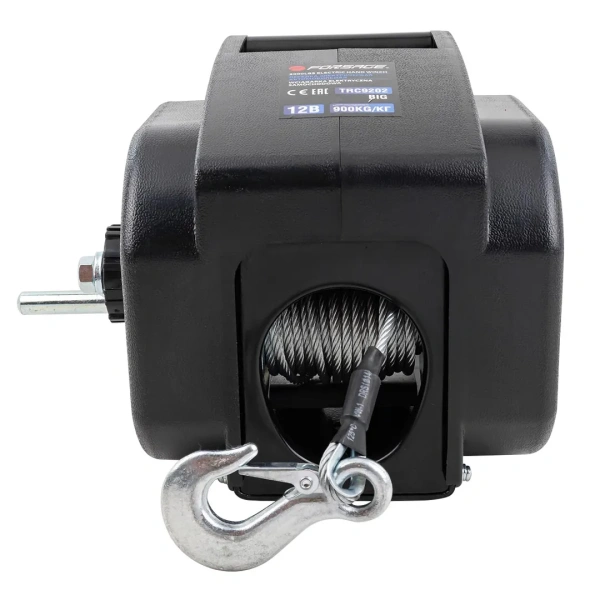 Лебедка электрическая автомобильная 12В, 300W, 900кг (крепление за ''фаркоп'', стальной трос-10м)