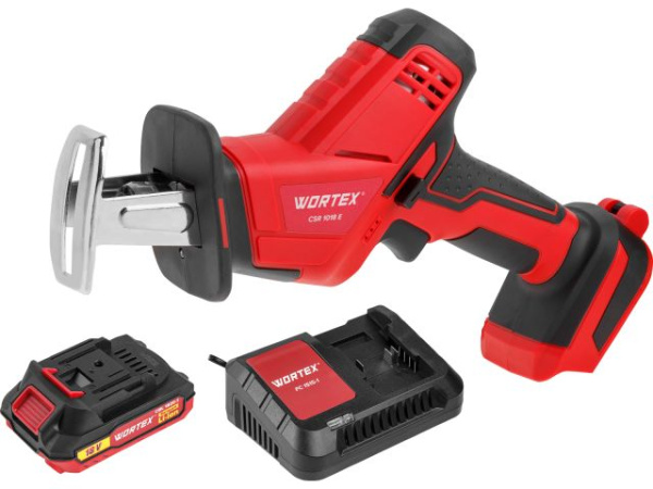 Аккум. сабельная пила WORTEX CSR 1018 E в чем. ALL1 XLT SET 18В, 1 акк., 2 Ач, дер. 100 мм