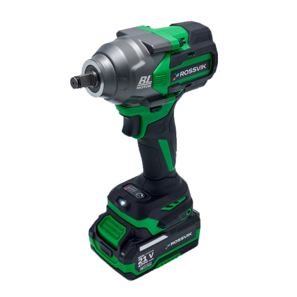 Гайковерт аккумуляторный ROSSVIK RIW-1000/2 (1/2", 1000 Нм, 21 В, 1,9 кг, 2 АКБ, ЗУ, кейс)