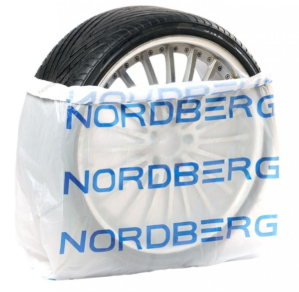 Пакеты для шин 100 шт ПНД 110х110 см 18 мкм белый с логотипом NORDBERG ЦБ-00007034