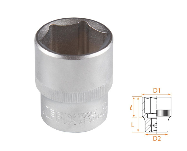 Головка торцевая стандартная шестигранная 1/2" 24 мм AFFIX AF00040024