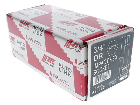 Бита-головка ударная JTC-641117 (3/4", HEX, Н17, L=100 мм)
