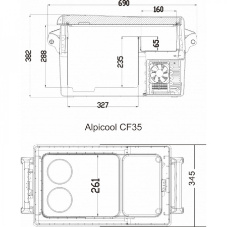 Автохолодильник Alpicool CF35 (12/24)