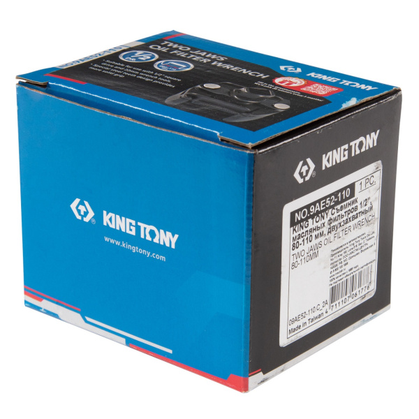 KING TONY 9AE52-110 Съемник масляных фильтров 1/2", 80-110 мм, двухзахватный